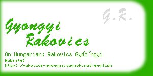 gyongyi rakovics business card